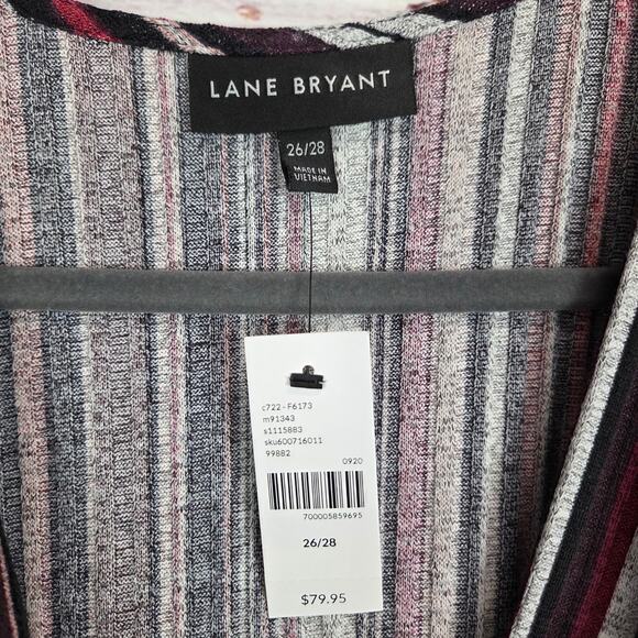 Lane Bryant Faux Wrap Asymmetrical Stretch Dress 26/28 Red Pink Casual Party NWT - Picture 6 of 12